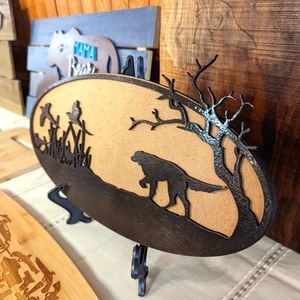Laser Cut Hunting Dog Home Decor with Stand